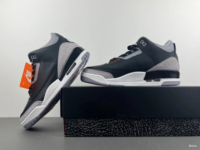 Bmlin Shoes Air Cement Jordan 3 Black DN3707-010 0809